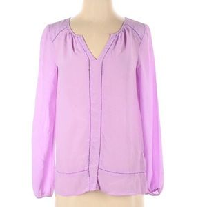 Lucky Brand lavender silk long sleeves top